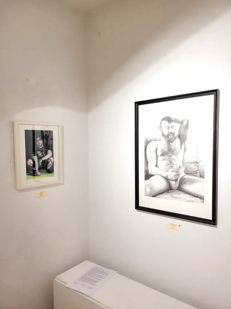 Ansicht der Ausstellung ‚I just want to be a good Boy!‘ von Lars van Roosendaal, gehängte Werke in der Galerie Himmelpfortgasse Wien