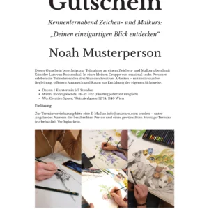 Gutschein-Vorschau für Zeichen- und Malkurs bei Lars van Roosendaal, Kennenlernabend